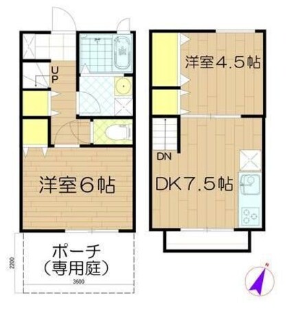 学芸大学駅 徒歩12分 1-2階の物件間取画像